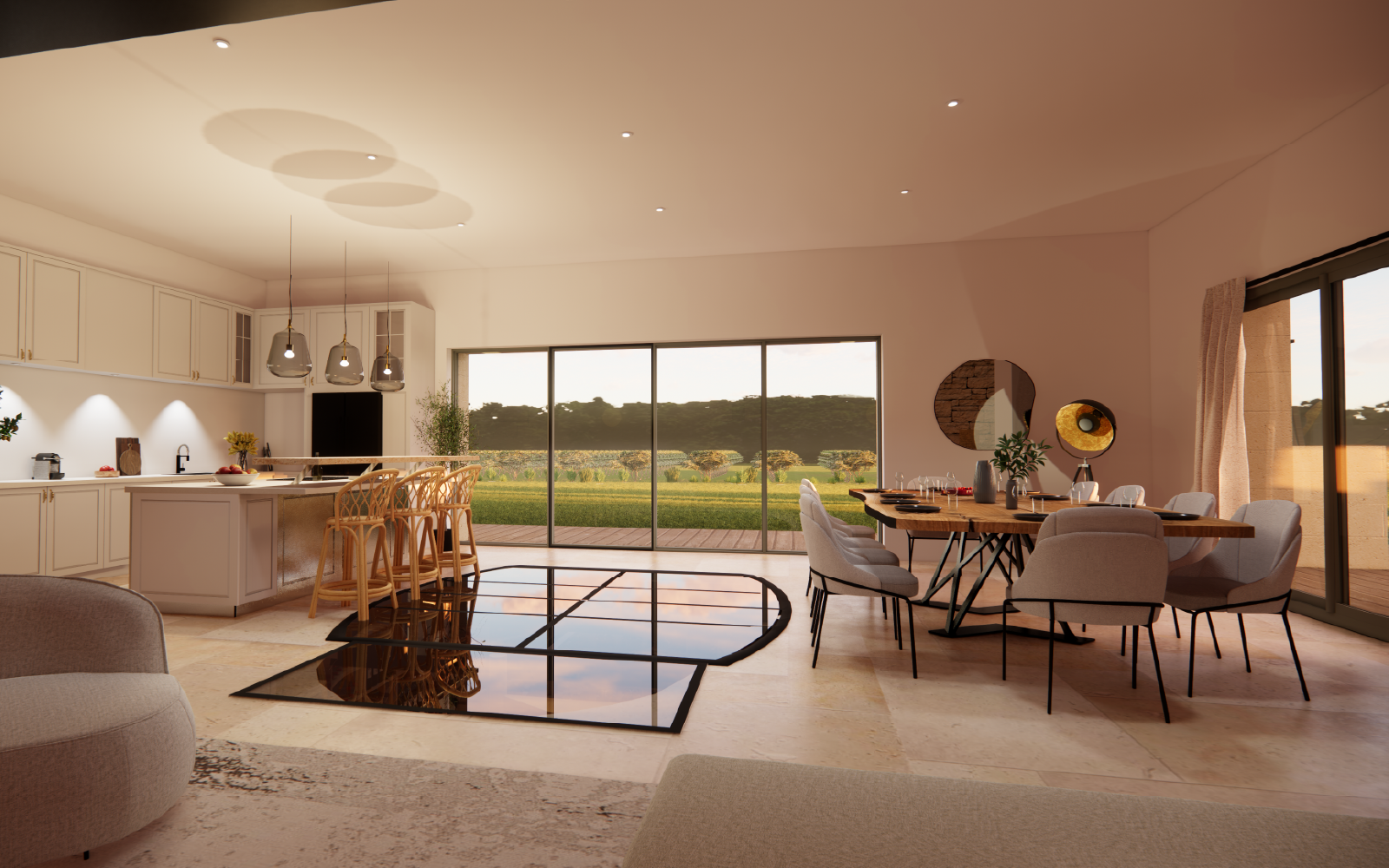 Rénovation d'un ancien chai en maison d'architecte par un architecte d'intérieur toulousain. 