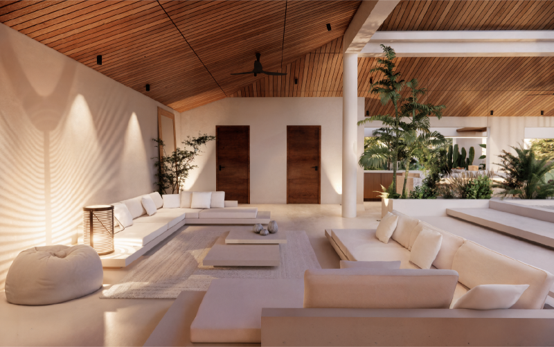 Un pool house aux accents du Sud-Ouest : dialogue entre pierre, bois et tradition.