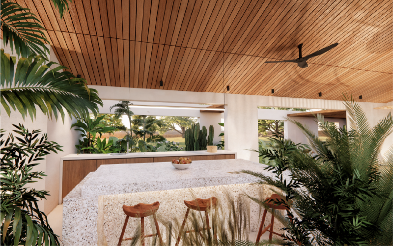 Allier patrimoine et luxe contemporain : conception d’un pool house au style béarnais.